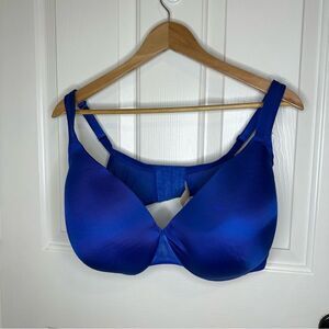 Cacique Lane Bryant Royal Blue Padded Wire Plunge Bra Sz 42 DDD Closet Staple